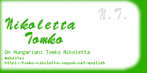 nikoletta tomko business card